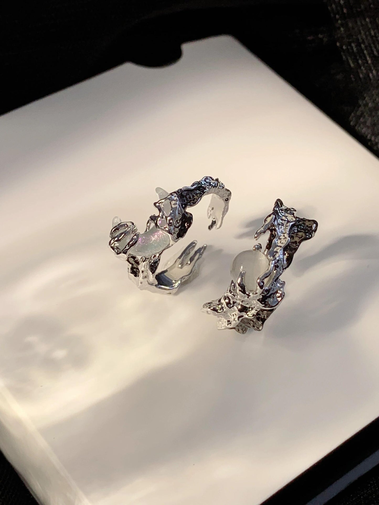 Offener Designer-Sonne- und Mondpaarring