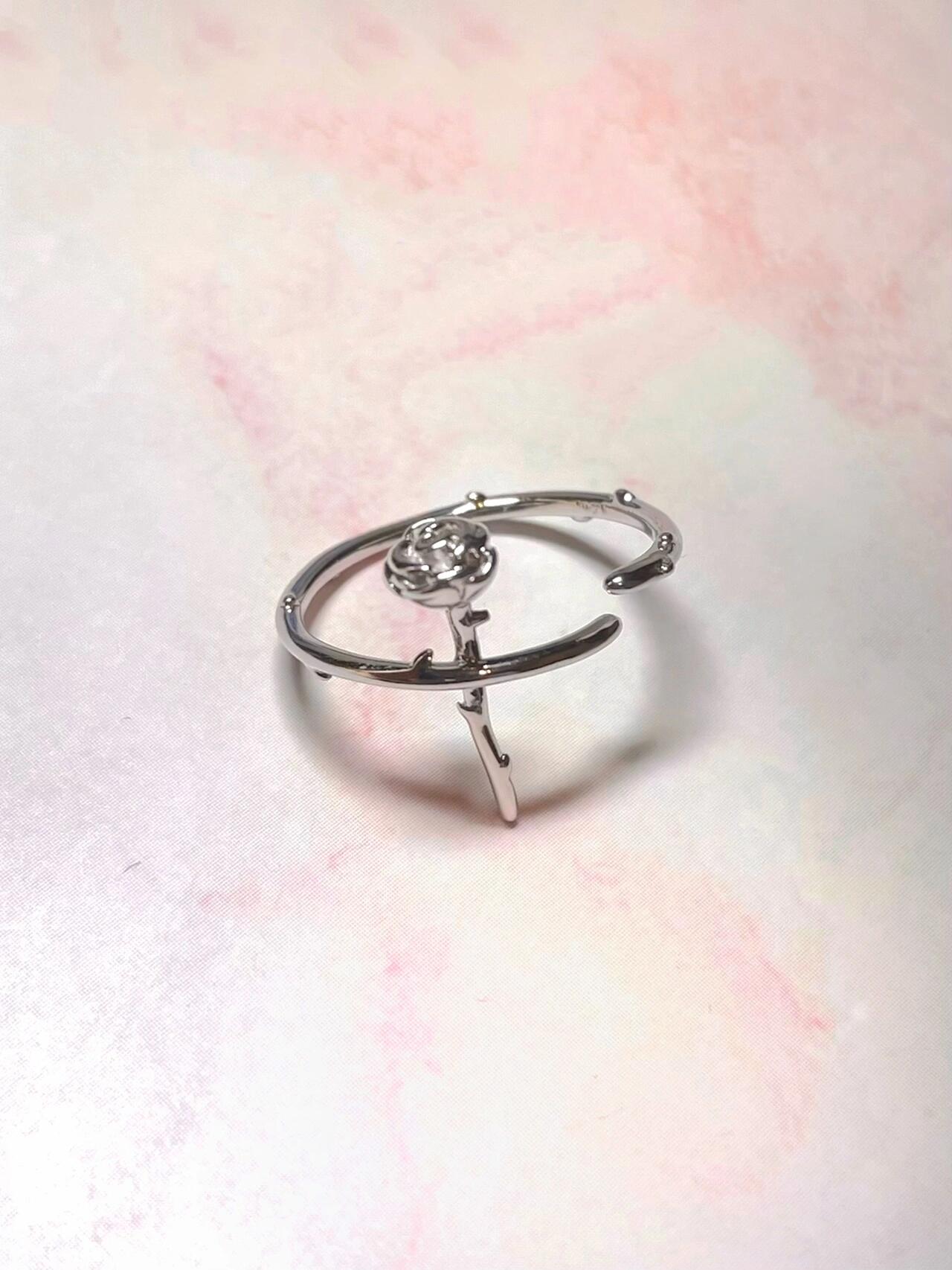 S925 Silber Damen Rose Offener Ring