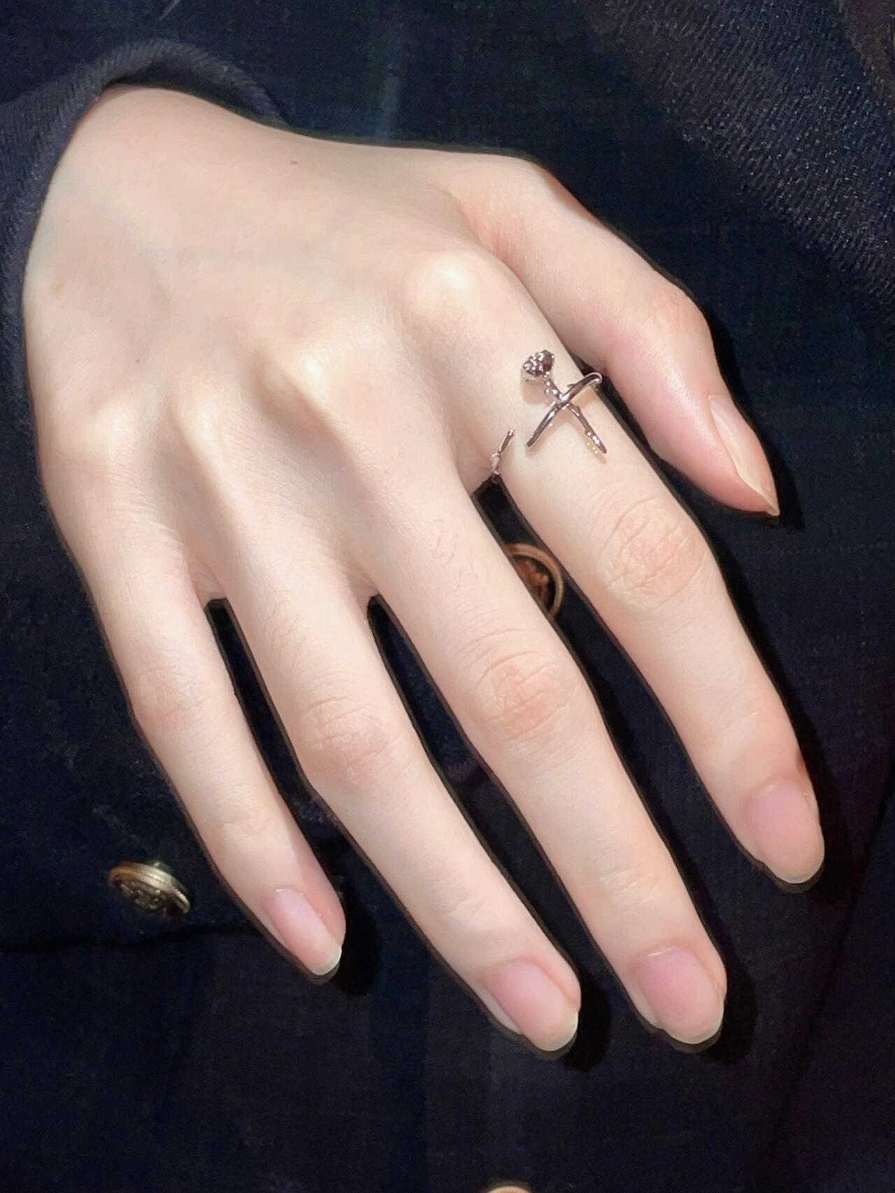 S925 Silber Damen Rose Offener Ring