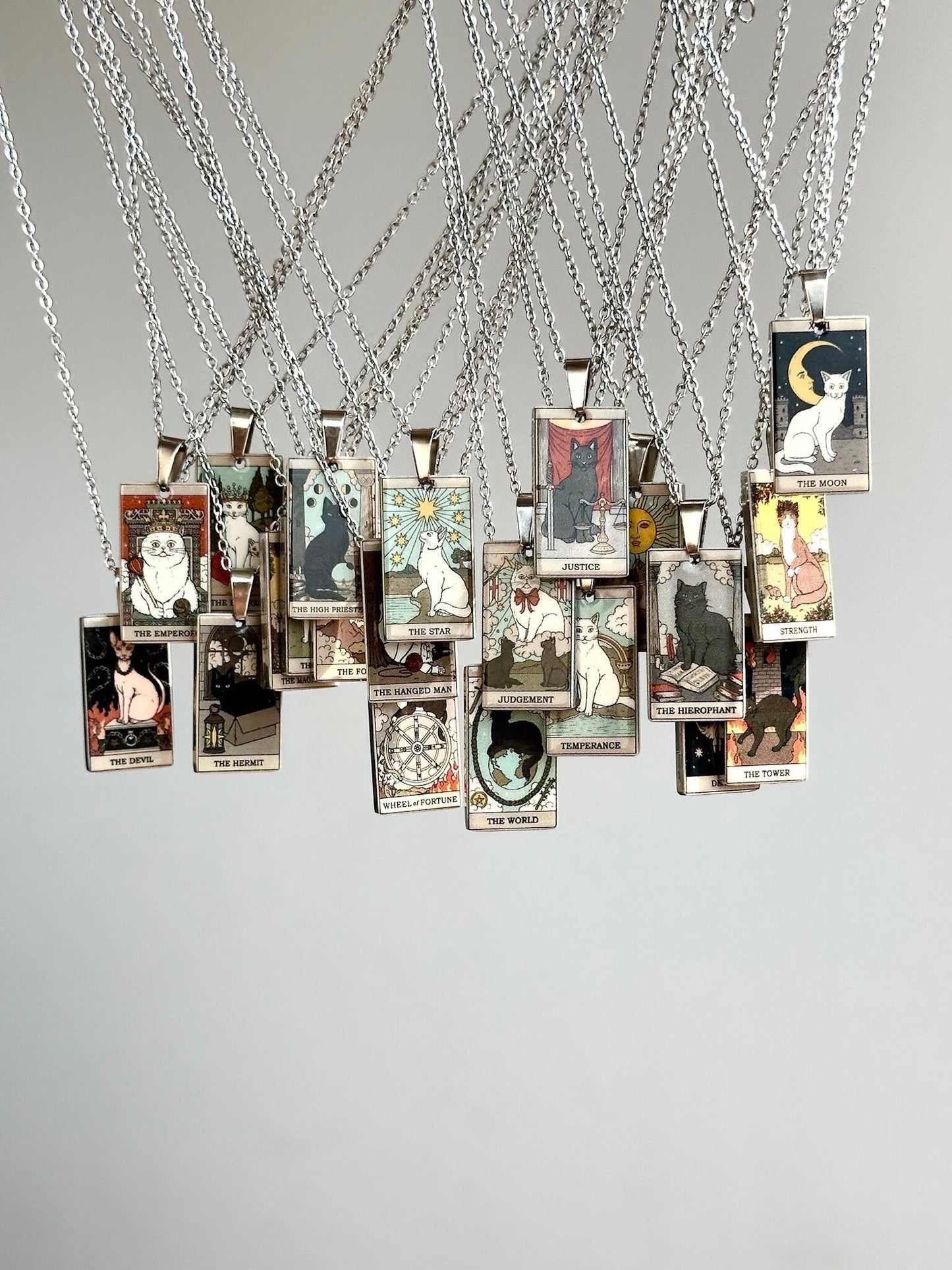 Vintage Katze Große Arkana Tarot Karte Halskette