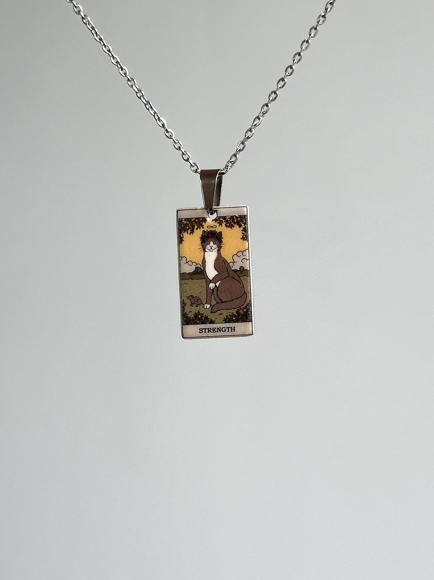 Vintage Katze Große Arkana Tarot Karte Halskette