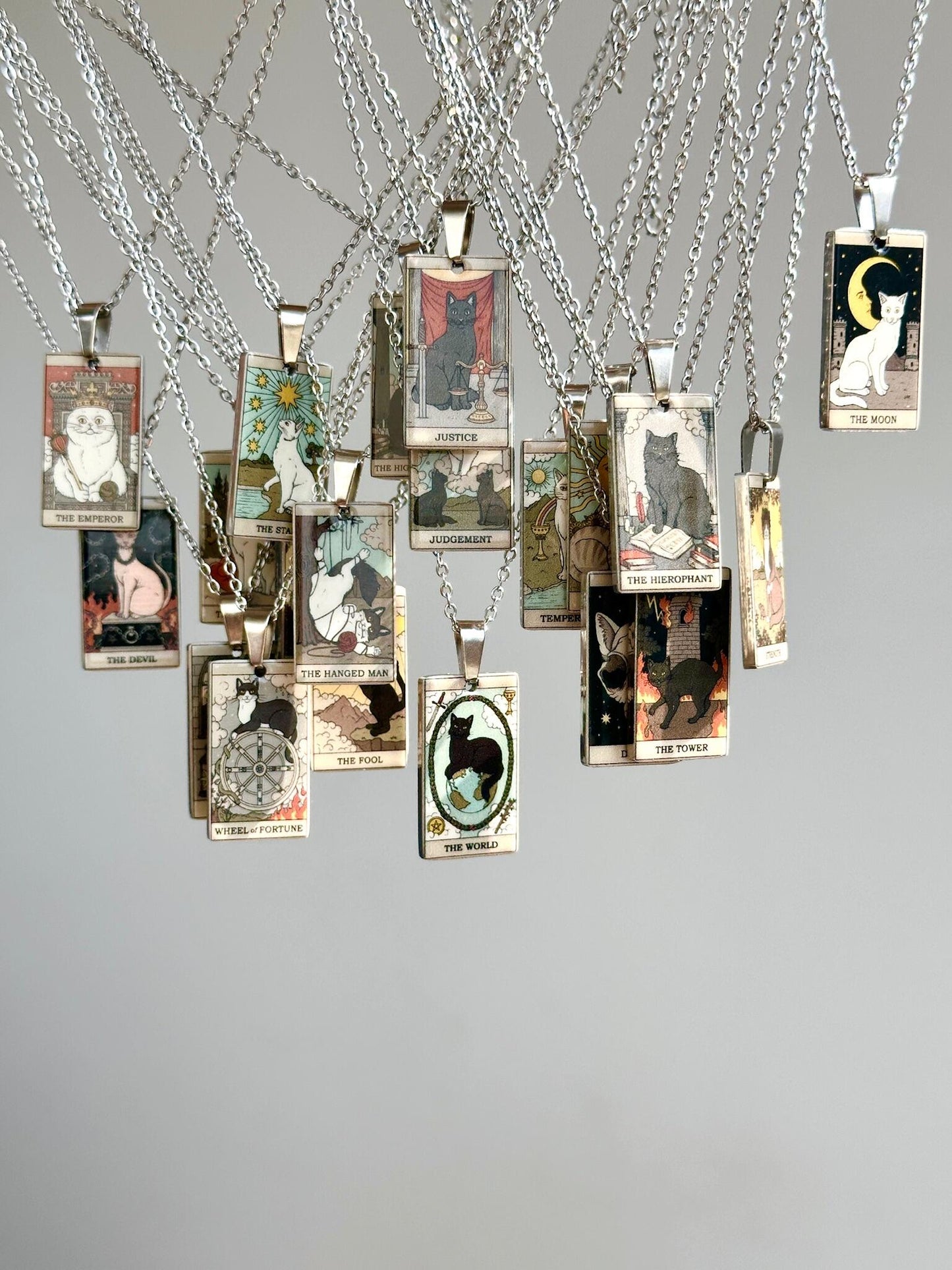 Vintage Katze Große Arkana Tarot Karte Halskette