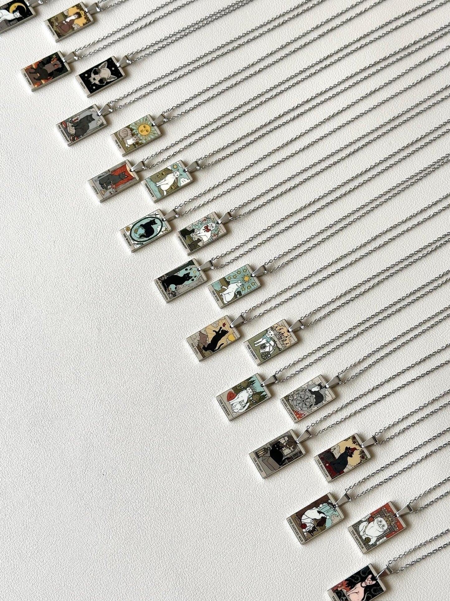 Vintage Katze Große Arkana Tarot Karte Halskette